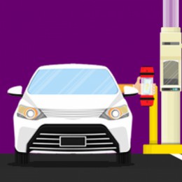 car in drive-thru using a pneumatic tube