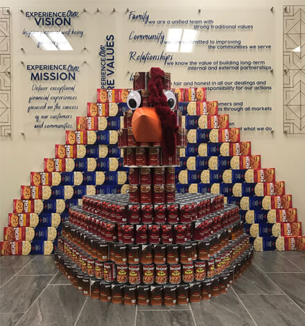 turkey made out of cans