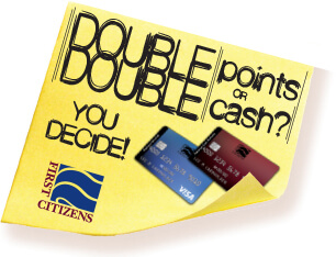 sticky note with DOUBLE DOUBLE points or cash you decide