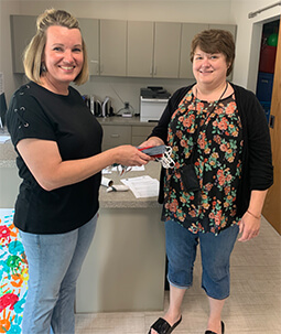 Osage staff donating masks