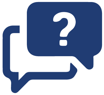 speech bubbles with question mark icon