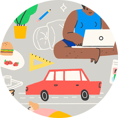 college items cartoon