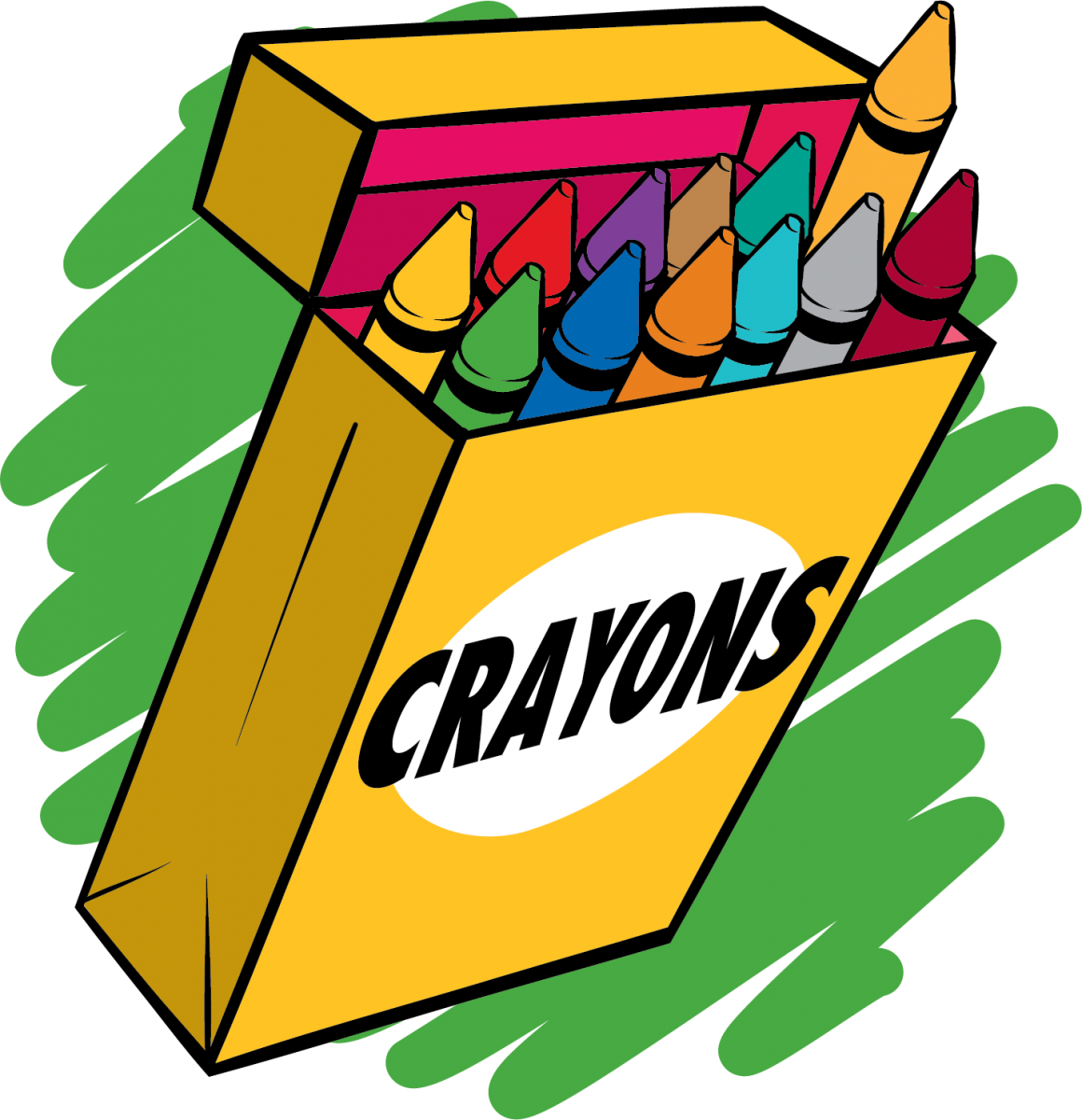 box of crayons cartoon