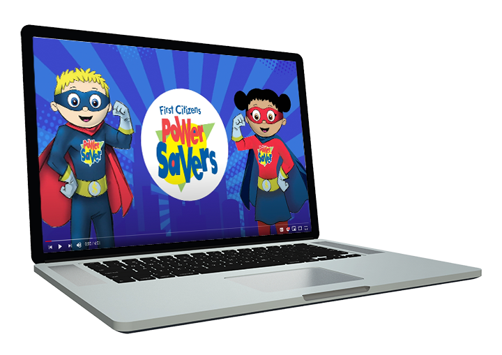 mascots on laptop