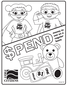 spend coloring page preview