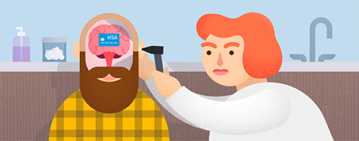 cartoon of doctor taking patient temperature